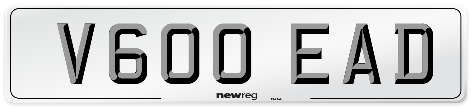 V600 EAD Number Plate from New Reg